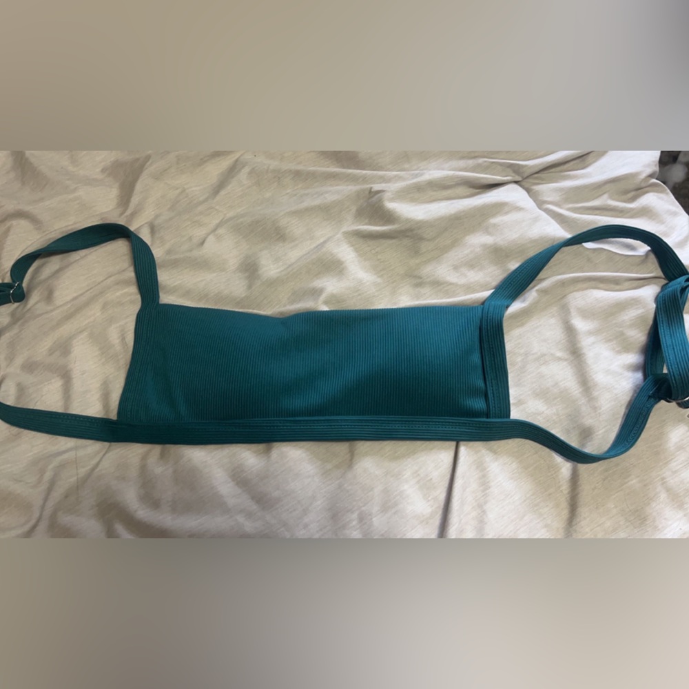 Teal colored swimsuit top, size small
